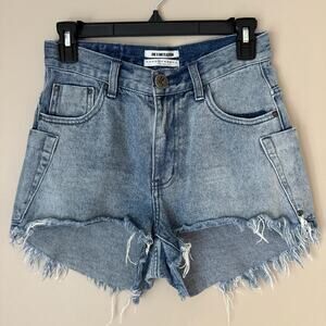 one teaspoon high waist bonita denim cutoff shorts - size 26 raw hem